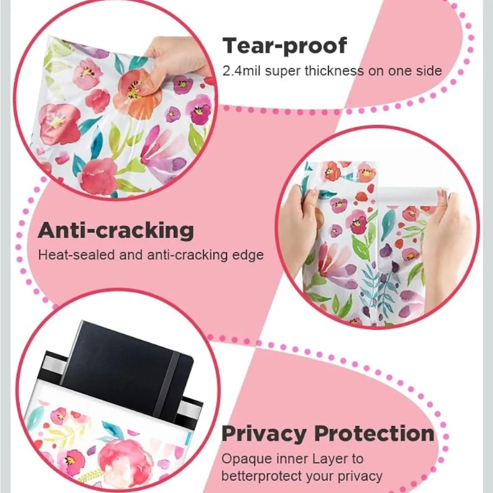 Pack‎ of 25 Floral 10x13 Polymailers